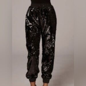 JLUXLABEL Black Essence Sequin Trousers